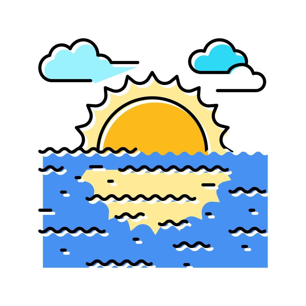 sunset summer color icon vector illustration