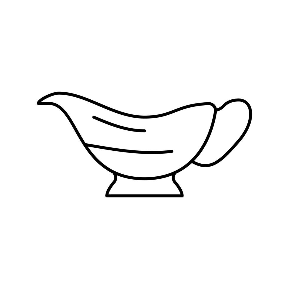 Ilustración de vector de icono de línea de salsera