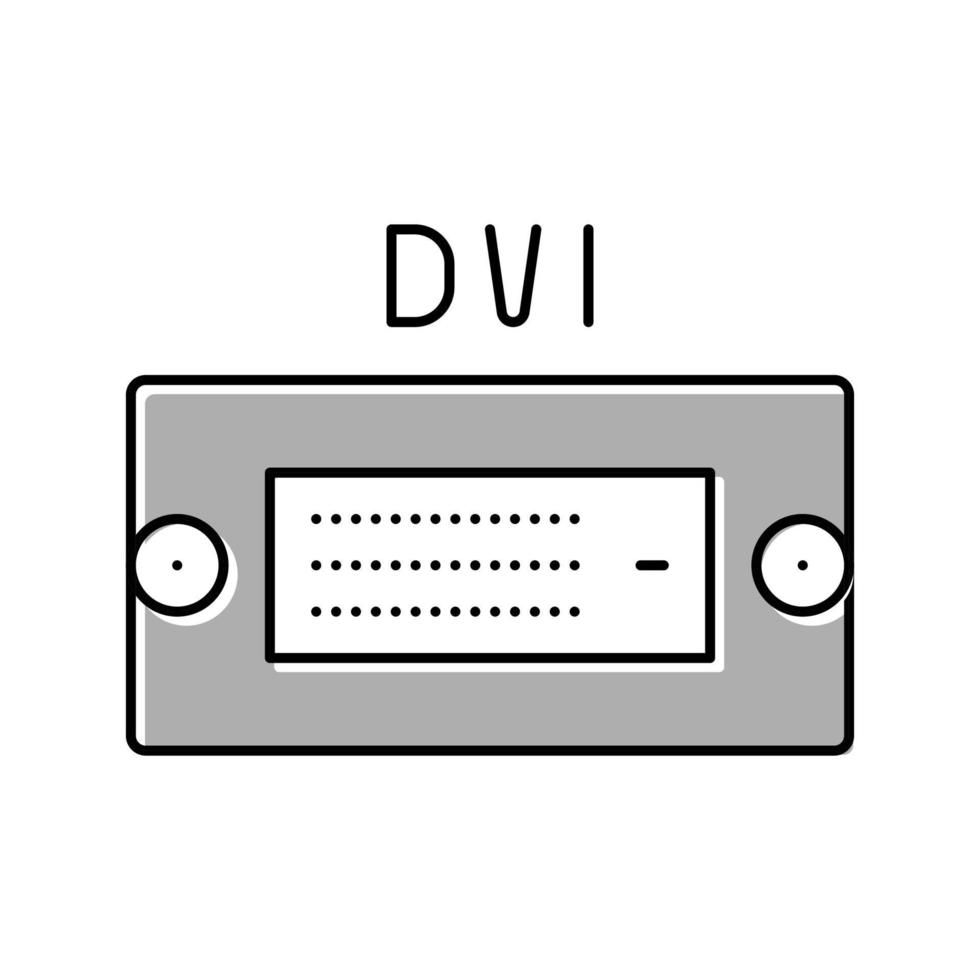 ilustración de vector de icono de color de puerto de computadora dvi