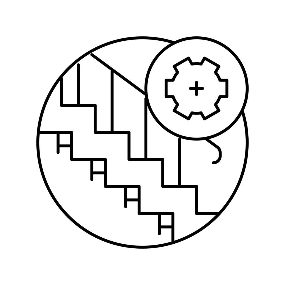 ilustración de vector de icono de línea de instalación de escalera