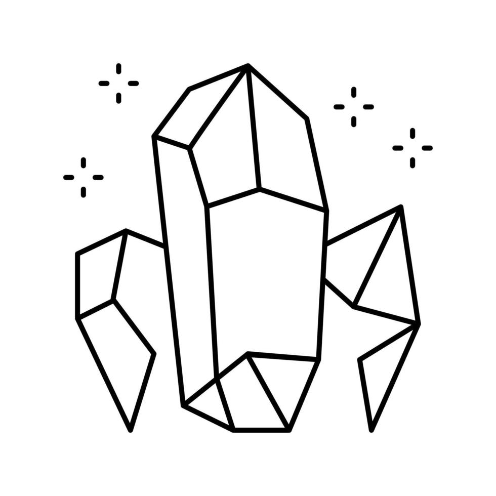 cristales línea astrológica icono vector ilustración