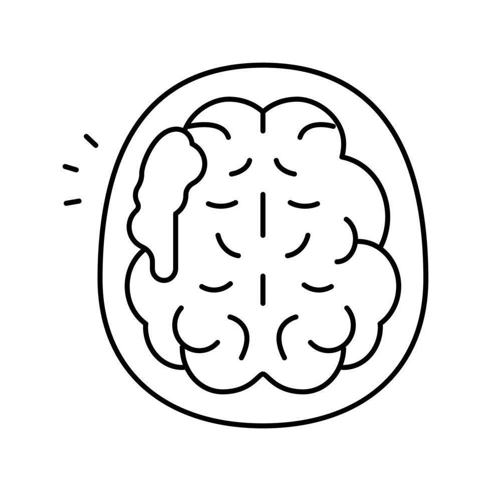 ilustración de vector de icono de línea de trazo cerebral
