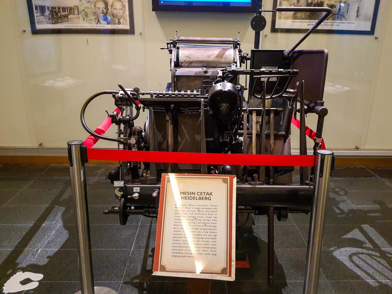 Yogyakarta, Indonesia in November 2022. The Heidelberg printing press located at the Fort Vredeburg Museum photo