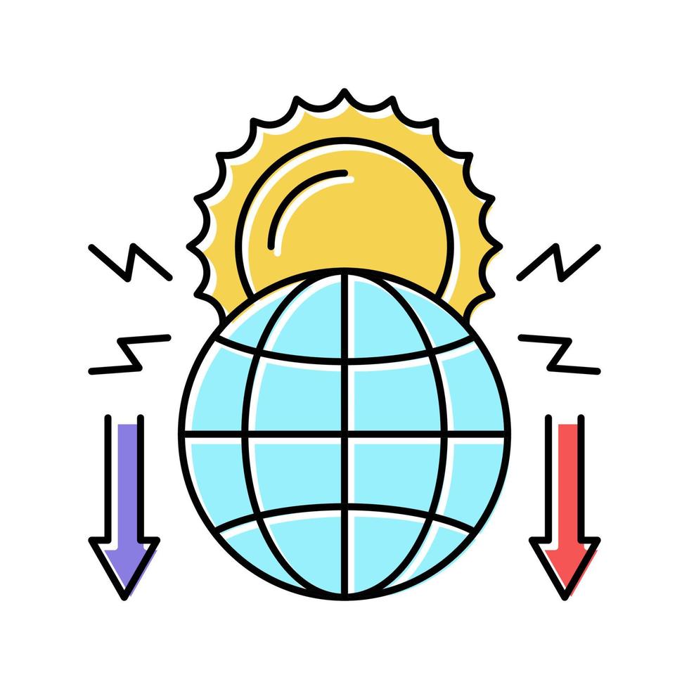 climate change and destruction of nature social problem color ic vector