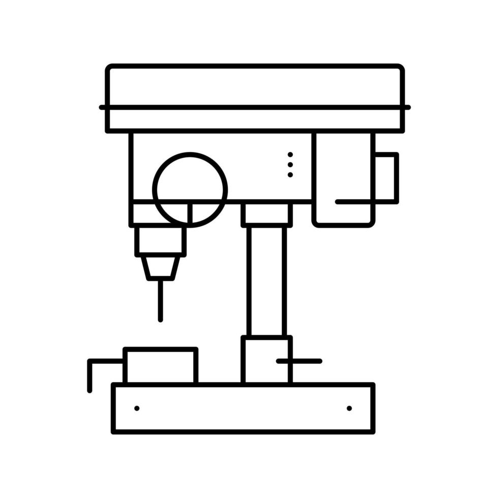 ilustración de vector de icono de línea de máquina de perforación