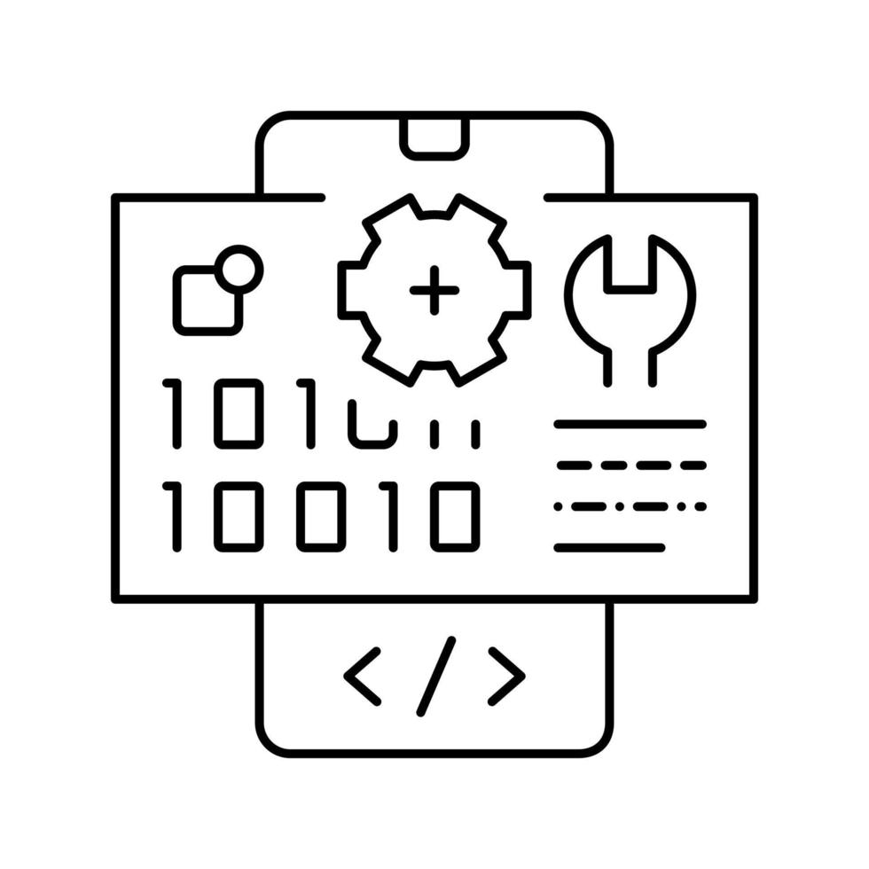 application development line icon vector illustration