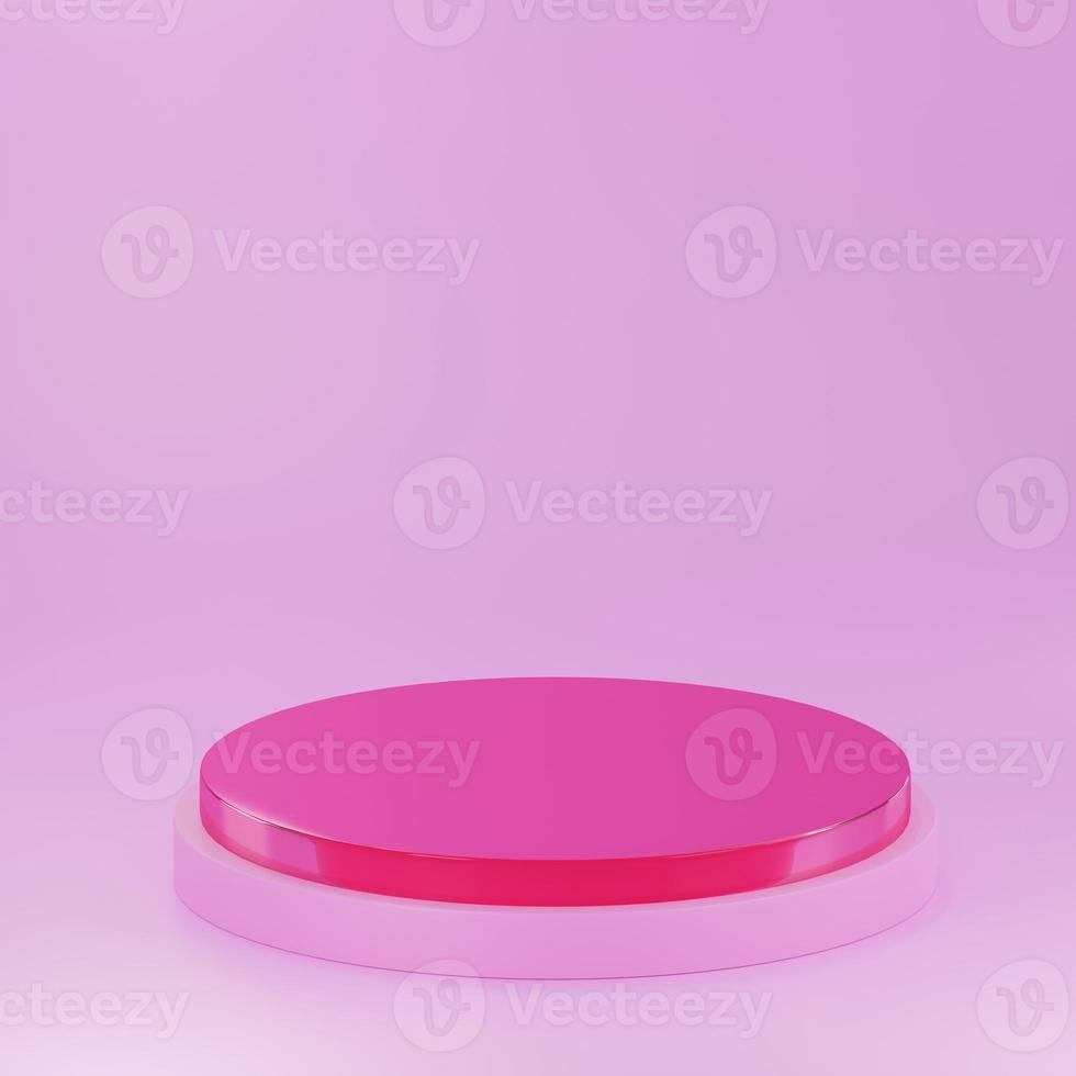 3d rendering empty space cylinder pink podium valentine's day photo