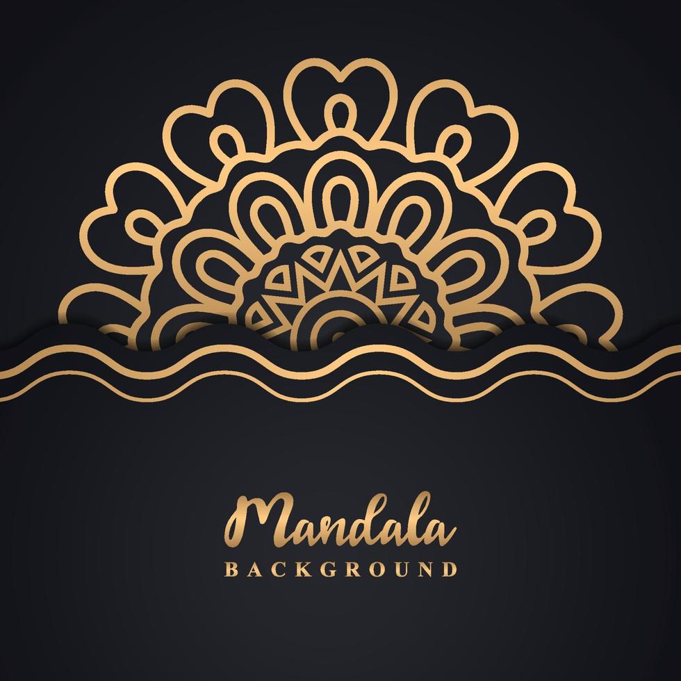 diseño de mandala decorativo de lujo para bodas y fondo islámico en color dorado vector