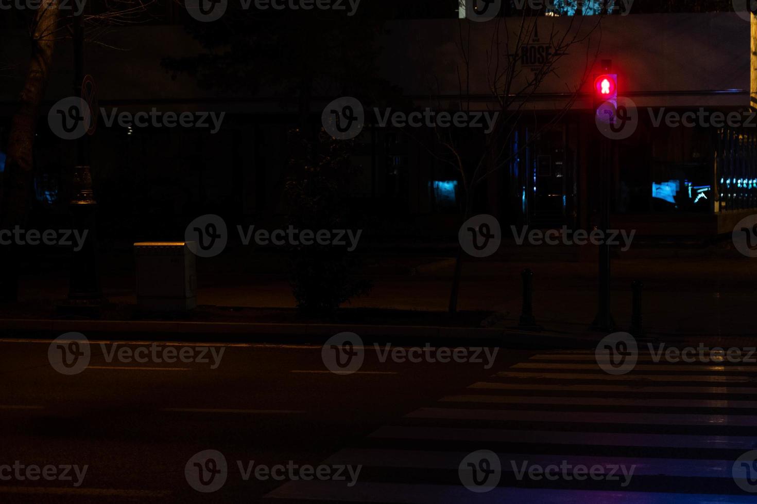 night streets, pedestrian zebra crossing, traffic light photo