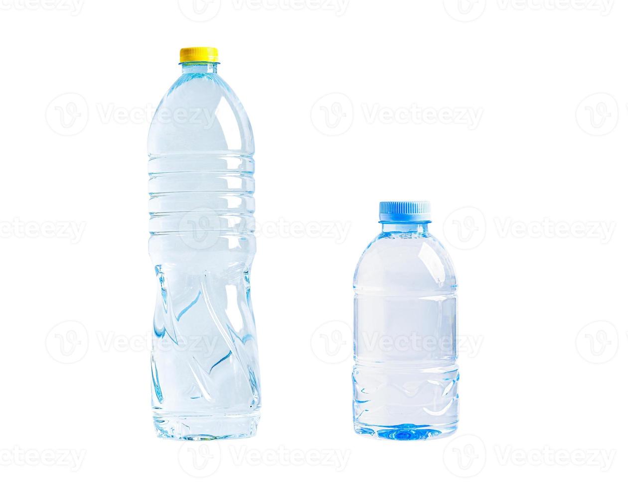 Plastic water bottle isolated on white background, mineral, healthy concept. photo