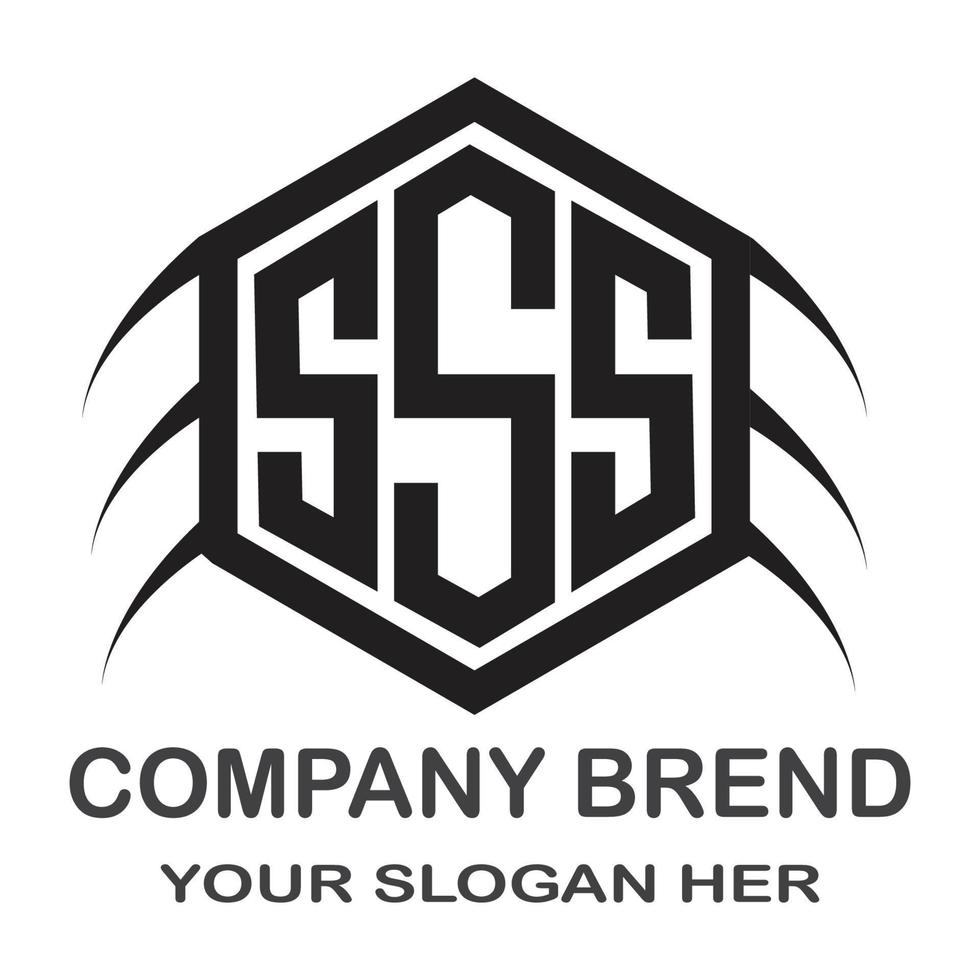 black color vector letter logo,