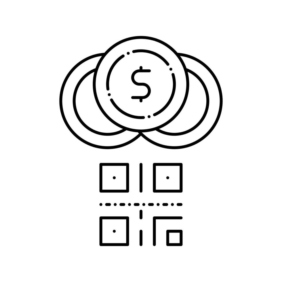 qr code for payment line icon vector isolated illustration
