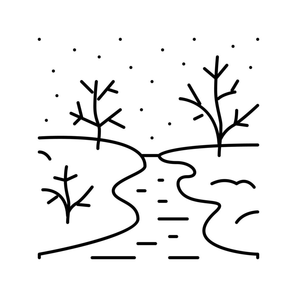 ice river line icon vector illustration