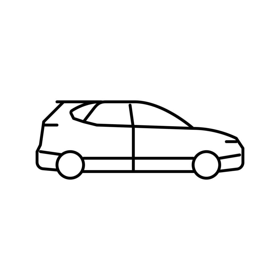 ilustración de vector de icono de línea de transporte de coche