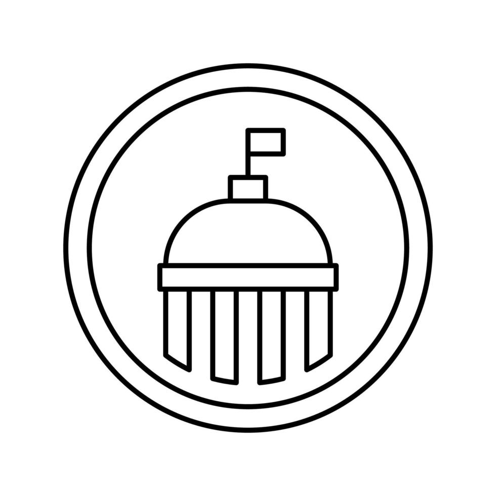 ilustración de vector de icono de línea de signo de servicio de gobierno