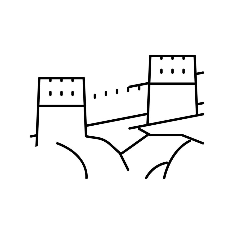 great wall of china line icon vector illustration