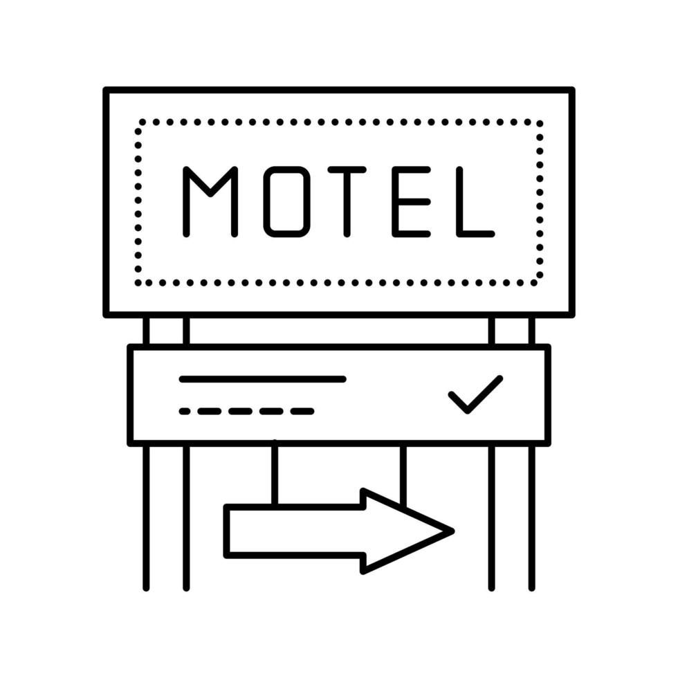 road advertising mark motel line icon vector illustration