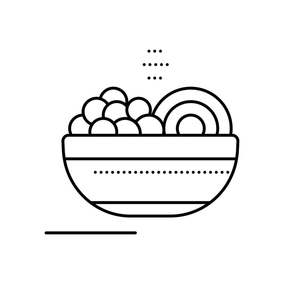 comida plato línea icono vector ilustración