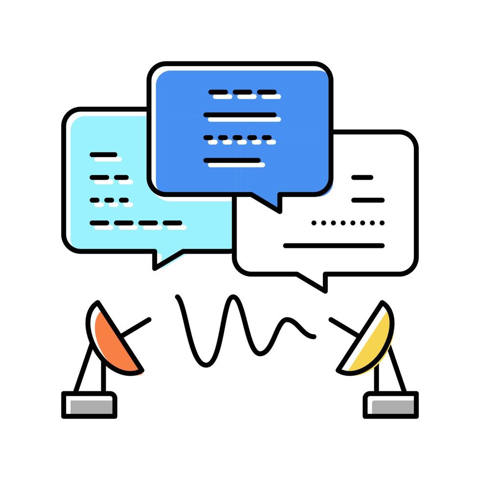 communication process color icon vector illustration