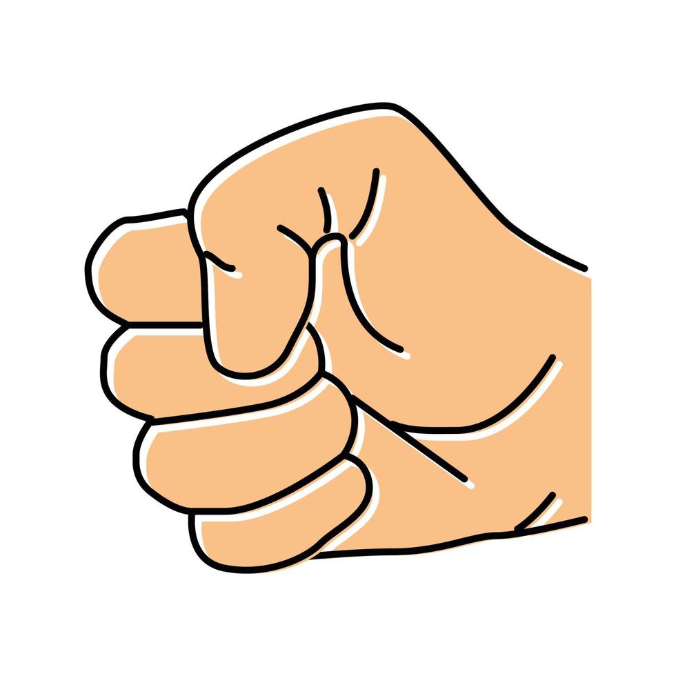 fist hand gesture color icon vector illustration