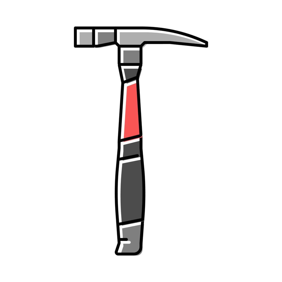 Ilustración de vector de icono de color de herramienta de martillo de ladrillo