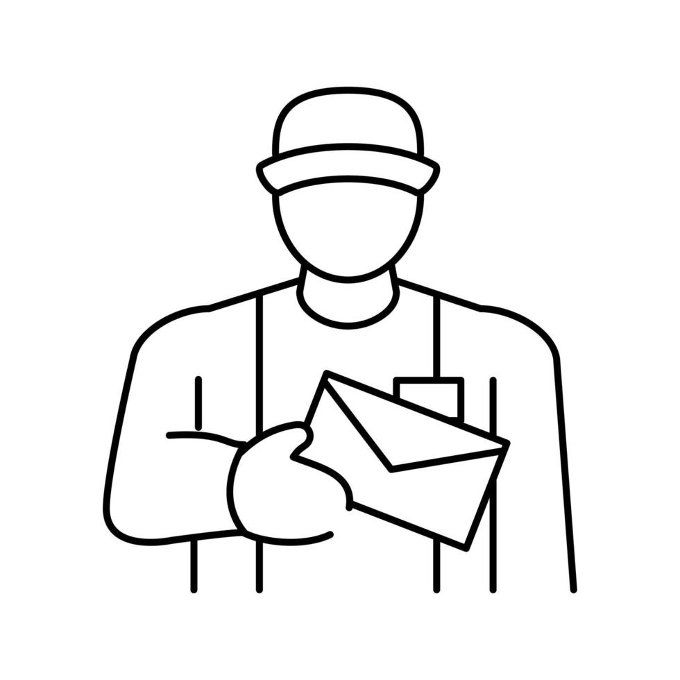 postman worker line icon vector illustration