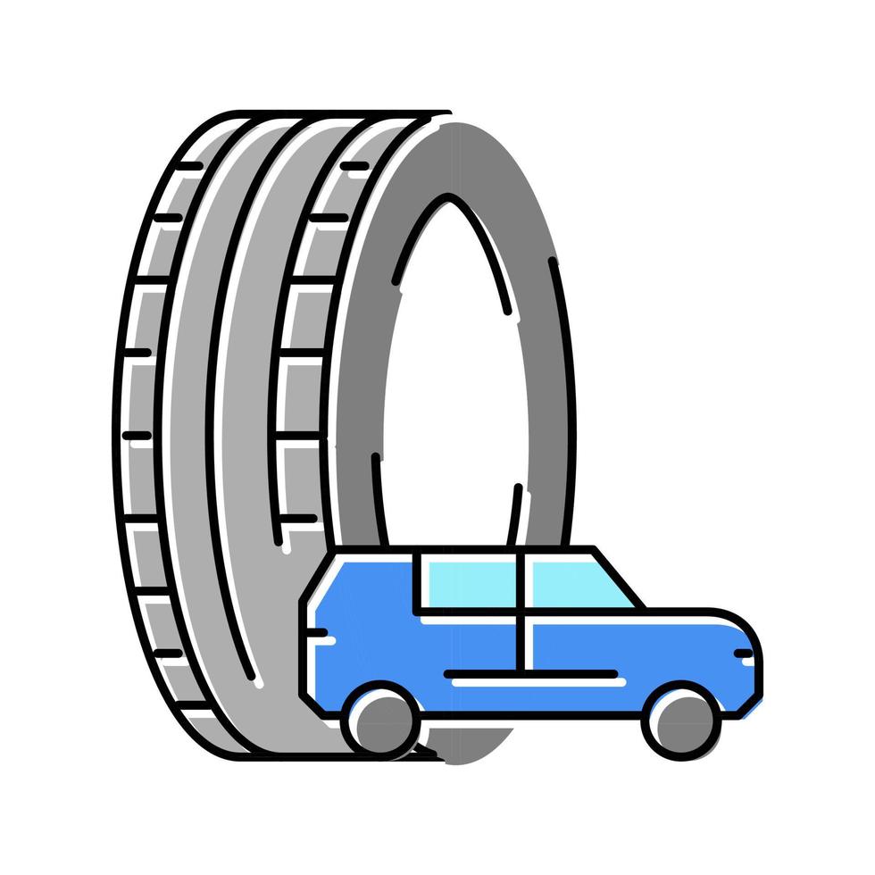 Ilustración de vector de icono de color de neumáticos de camión o suv