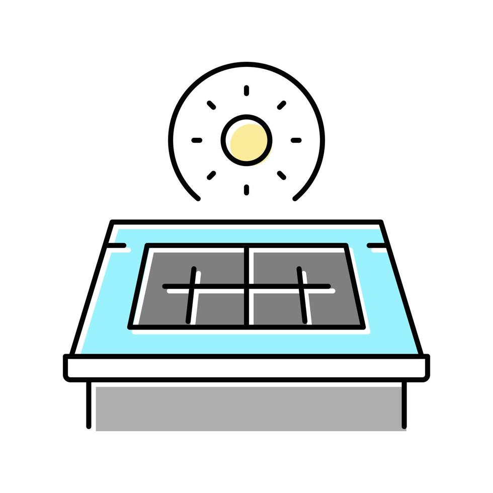 solar panel installation color icon vector illustration