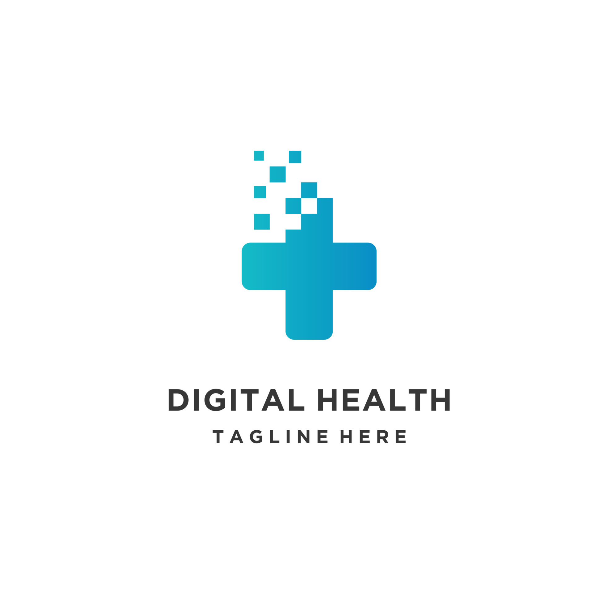 Medical Tech Logo Template Design. Digital Healthcare Vector. Icon