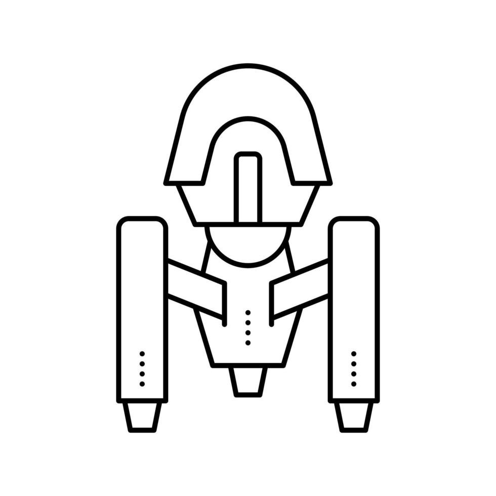 space alien ship line icon vector illustration