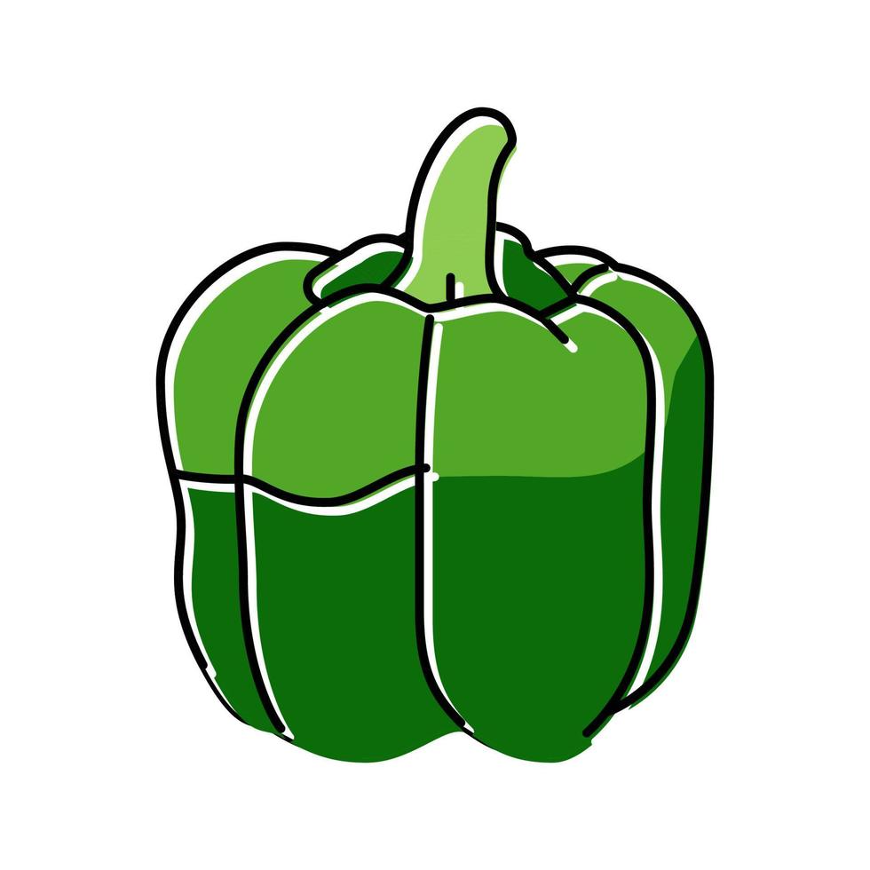 green pepper food color icon vector illustration