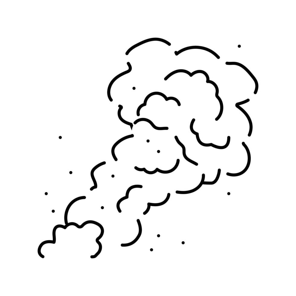 smoke fire line icon vector illustration