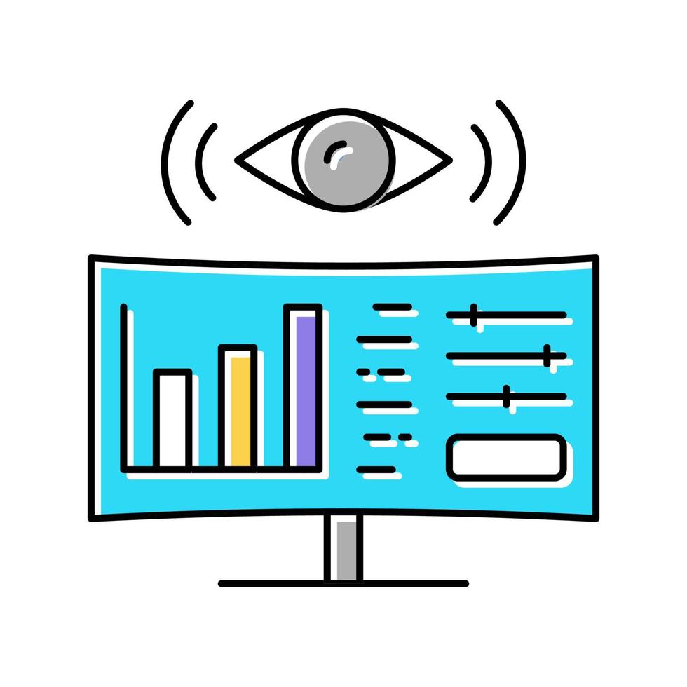 monitoring system color icon vector illustration