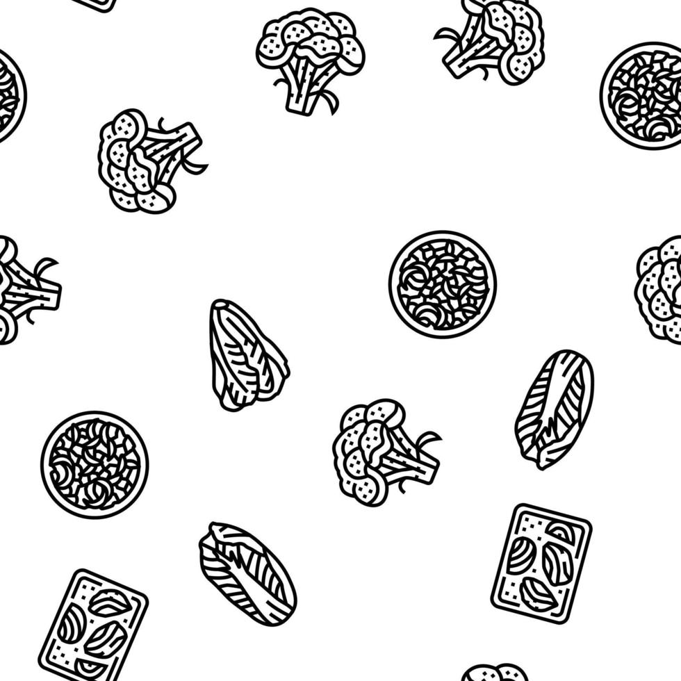 Cabbage Natural Vitamin Food vector seamless pattern