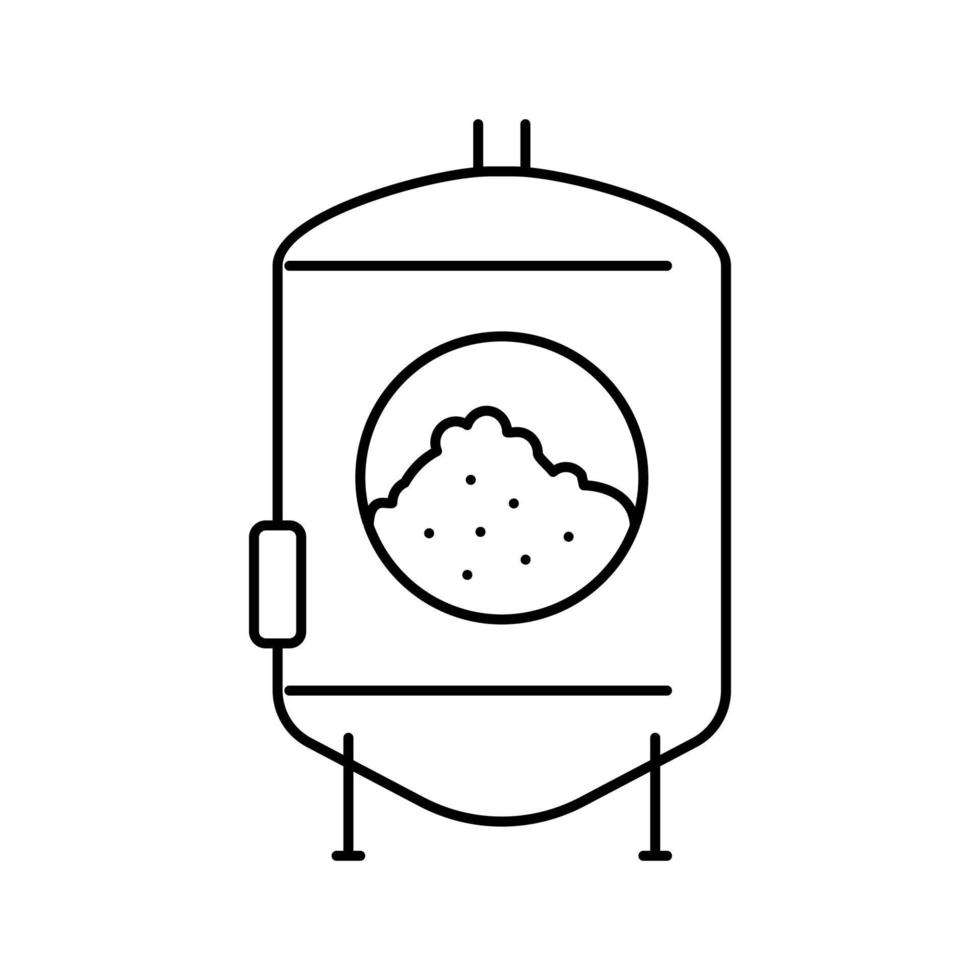 ilustración de vector de icono de línea de producción de cerveza de levadura