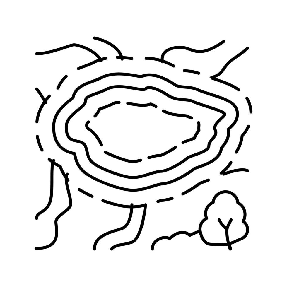 ilustración de vector de icono de línea de parque nacional de yellowstone