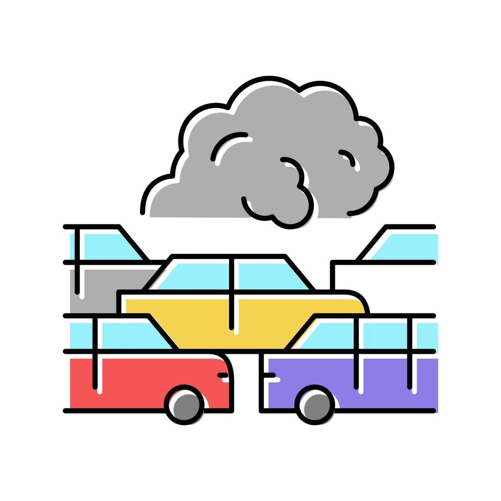 transport car smoke color icon vector illustration