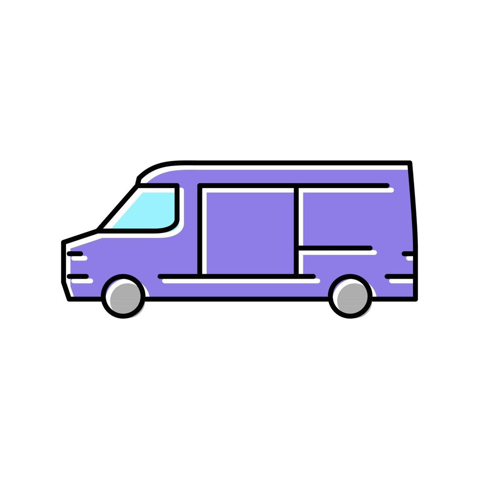 cargo van car color icon vector illustration