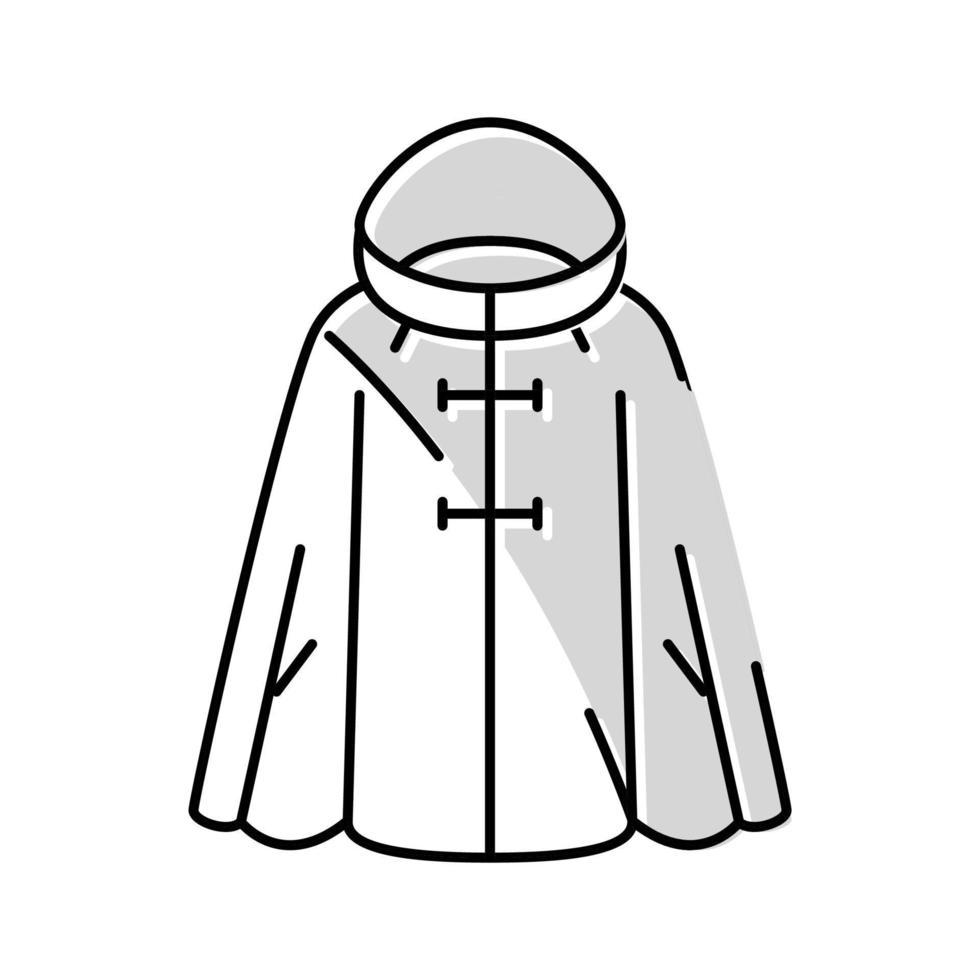 cape coat outerwear female color icon vector illustration