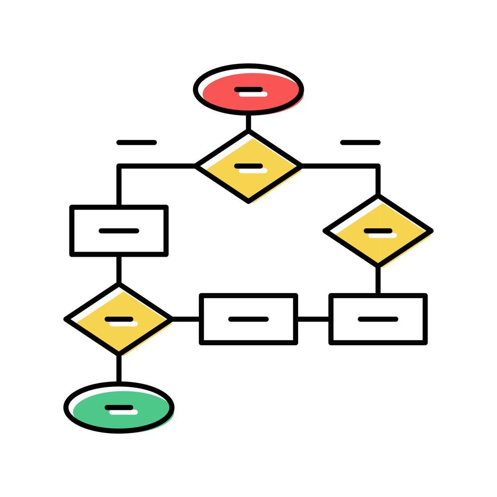 flow chart color icon vector illustration