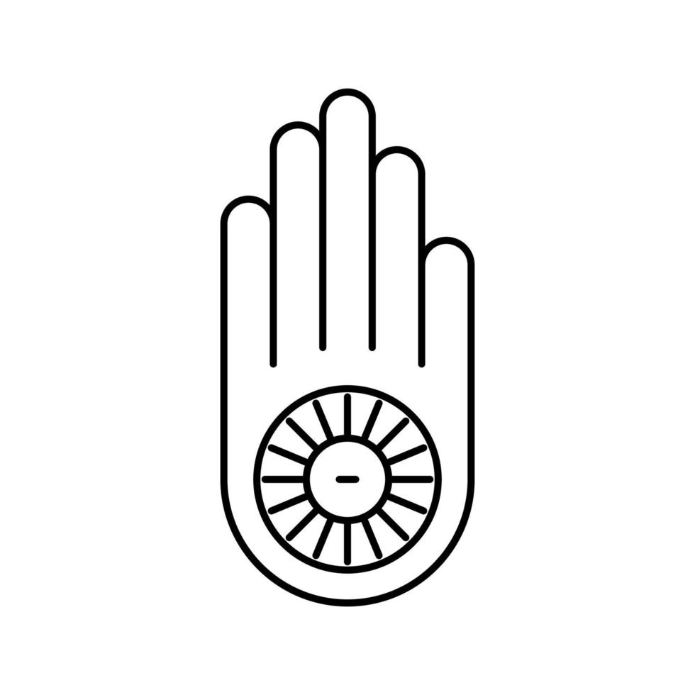 jainismo religión línea icono vector ilustración