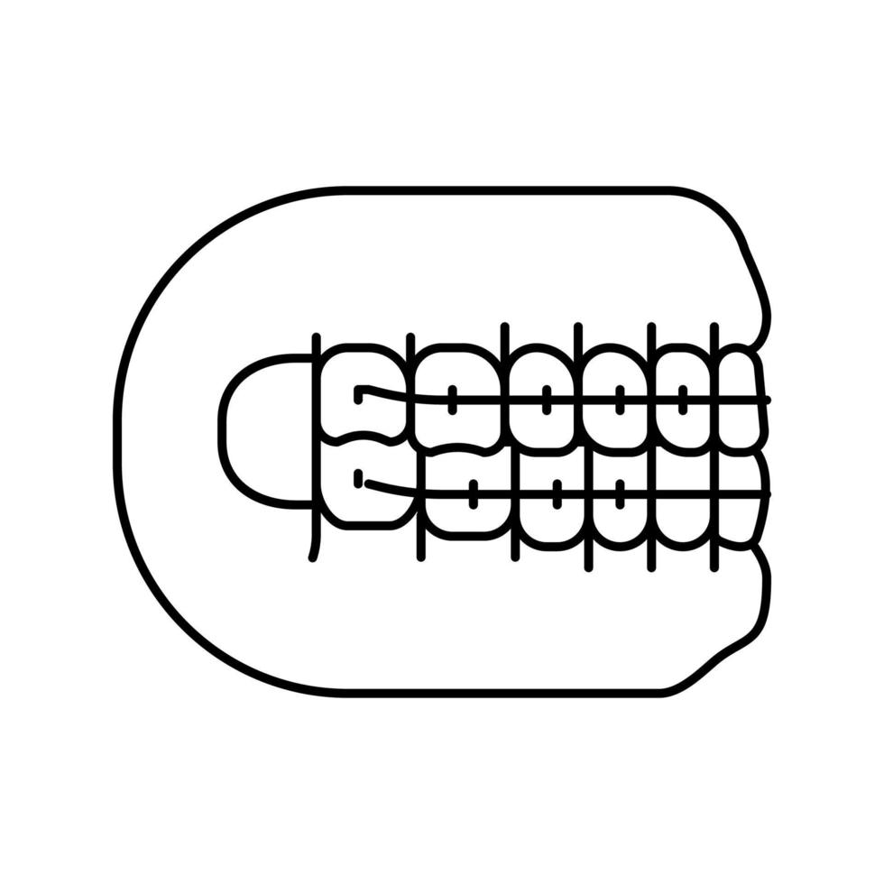 ilustración de vector de icono de línea de cuidado dental de ortodoncia