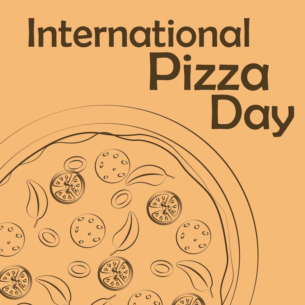 cartel del día internacional de la pizza. vector