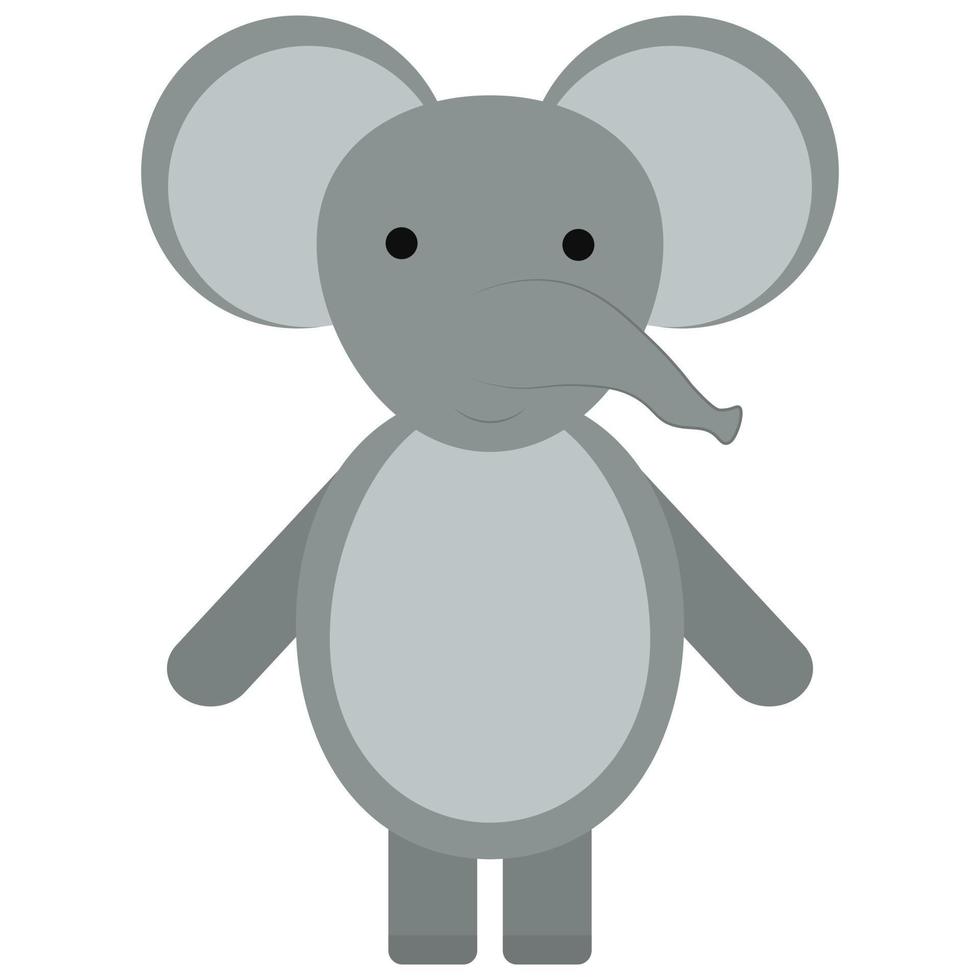 Ilustración de vector plano simple elefante lindo