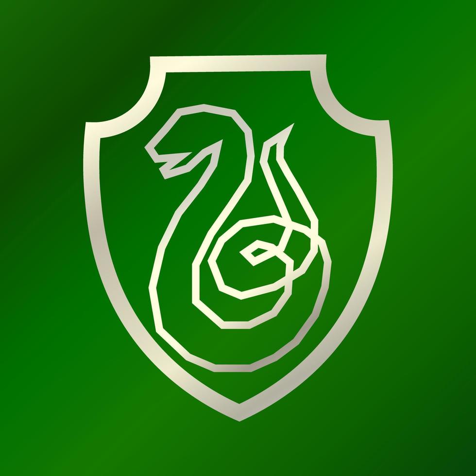 Shield with a snake. Vector illustration.