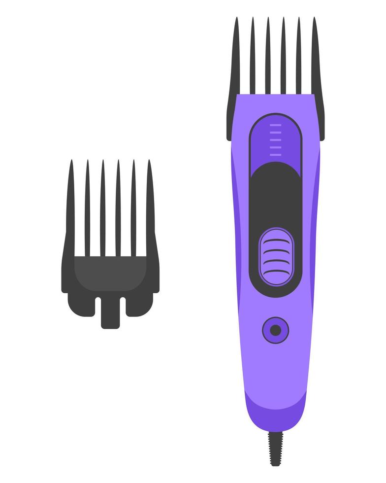 Electric hair clipper with interchangeable head. Vector illustration.