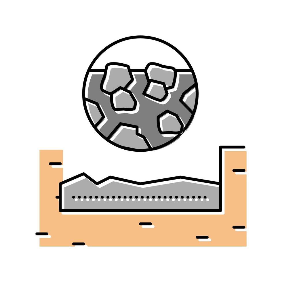 gravel stone road layer color icon vector illustration