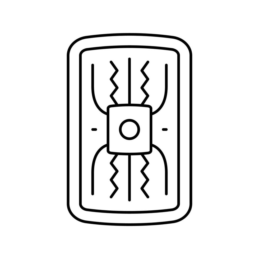 guerrero escudo antigua roma línea icono vector ilustración