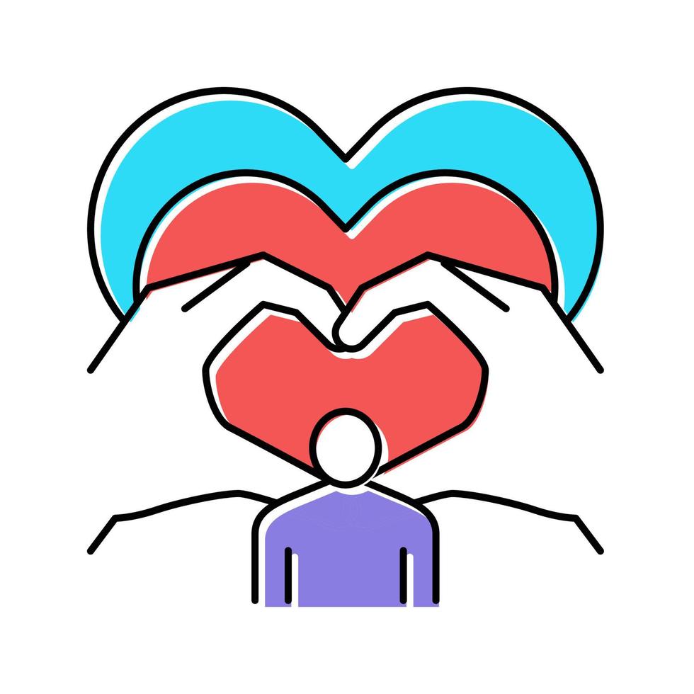 love child adoption color icon vector illustration