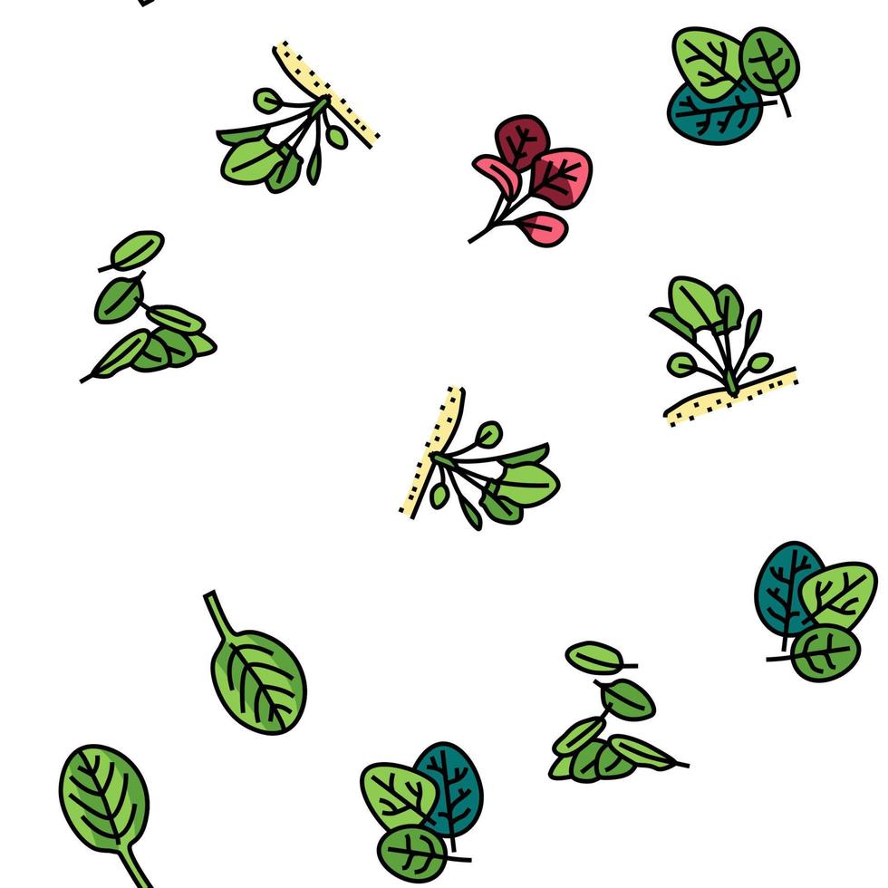 Spinach Healthy Eatery Ingredient vector seamless pattern